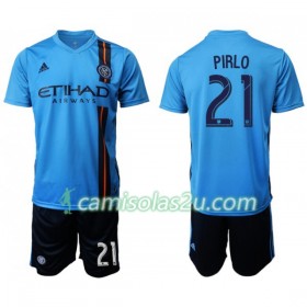 Camisolas de Futebol New York City FC PIRLO 21 Criança Equipamento Principal 2019/20 Manga Curta